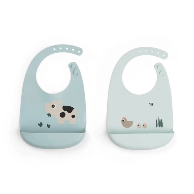 Hovedbilde Done by Deer Silikonsmekke 2-pack Tiny farm, Blue