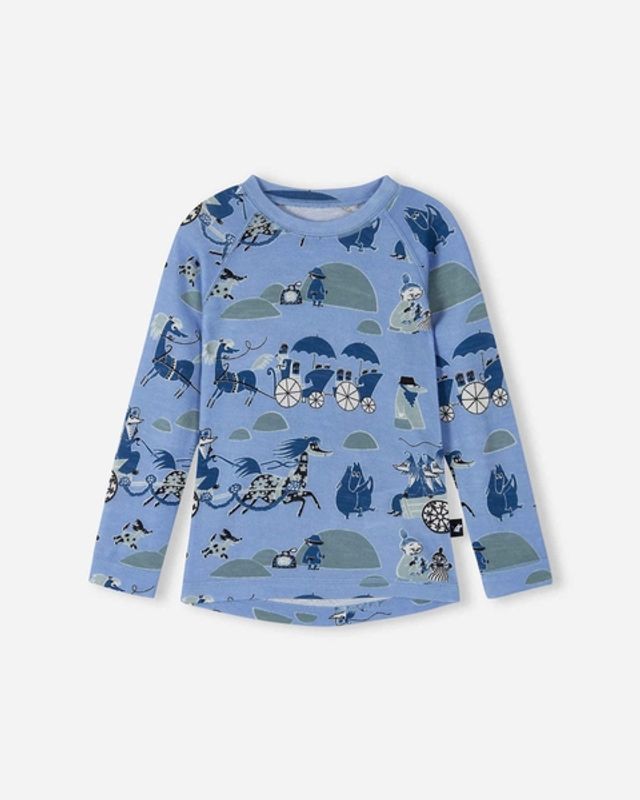 Reima Sett i merinoull-lyocell småbarn Moomin Trivsam Airy Blue