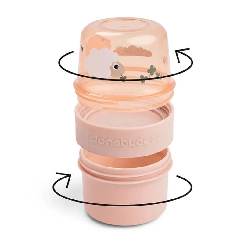 Done By Deer To go 2-way snack container Tiny farm, Powder