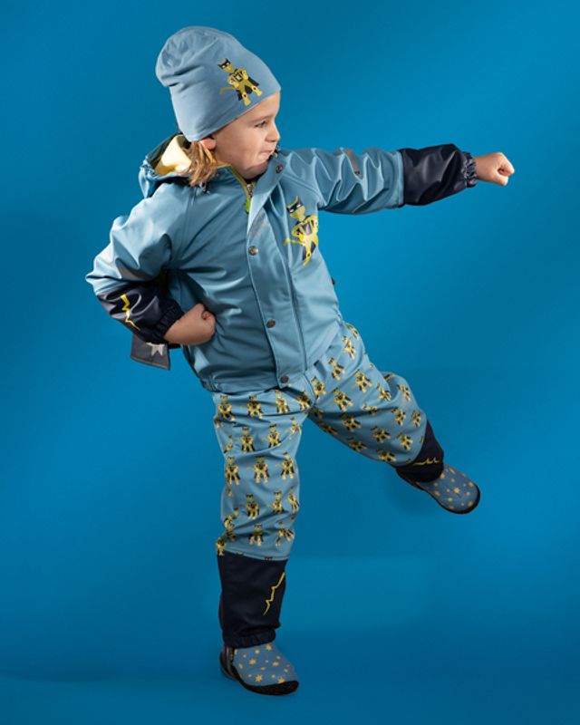 KATTNAKKEN Plask Regnsett Superhelt, Superblå