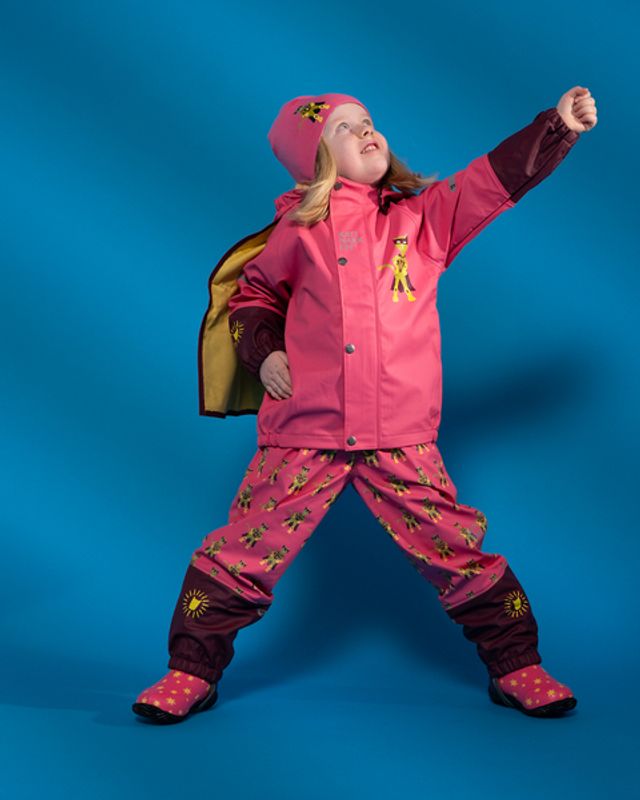 KATTNAKKEN Plask Regnsett Superhelt, Superrosa